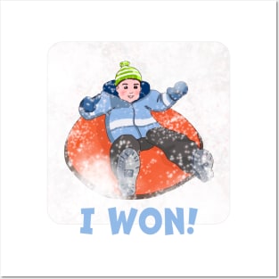 Kids Snow Tubing, I Won! Posters and Art